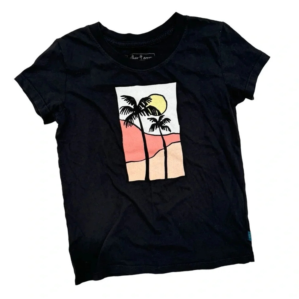 NWOT Feather 4 Arrow Palm Sunset Printed Tee Shirt